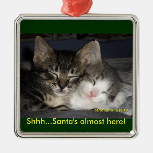 Shhh…サンタほとんどここに! メタルオーナメント (正面)