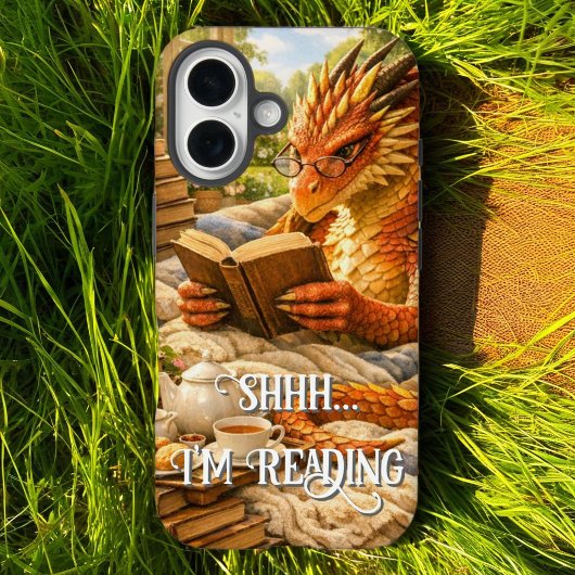 Shhh… 読書中 読書好きのドラゴン Case-Mate iPhoneケース