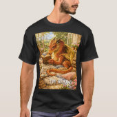 Shhh… 読書中 読書好きのドラゴン  tシャツ (正面)