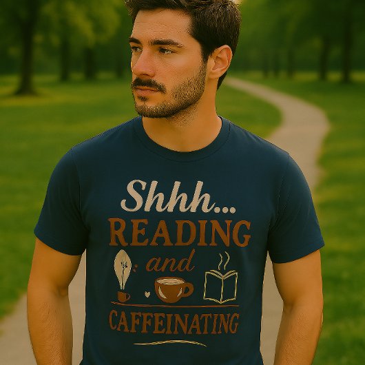 Shhh..'読 & Caffeinating Tee Tシャツ