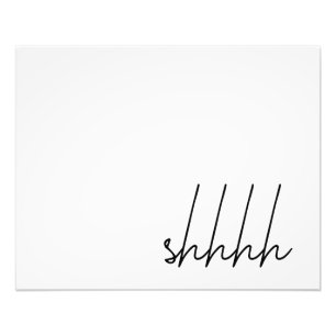 "Shhh" 12x16" Framableポスタープリントの壁の芸術 フォトプリント