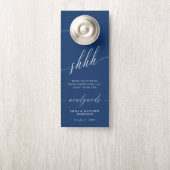 Shhh Blue白い書道は邪魔しな結婚い ドアノブサイン (ノブ)