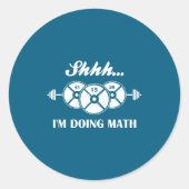 Shhh I'm Doing Math Weight Lifting Math Lover Quot ラウンドシール (正面)