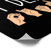 Shhh i'm Looer ASL Sign language Hearing loss awar ポスター (角)