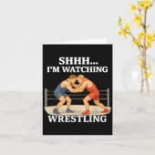 Shhh I'm Watching Wrestling Funny Wrestling Lover  カード (黄色い花)