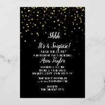 Shhh It's a Surprise紙吹雪|ブラックパーティー金ゴールド