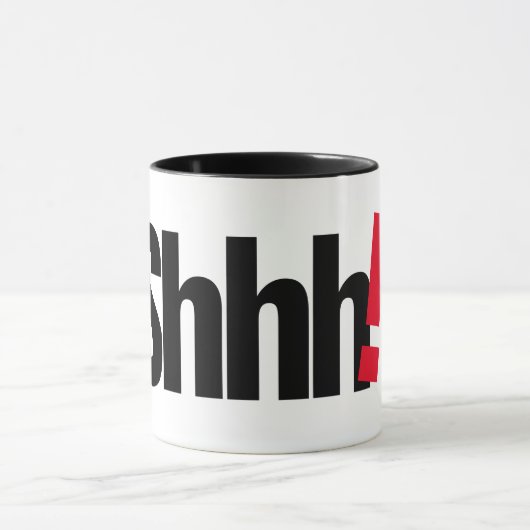 Shhh! Letter Print Mug - Minimalist Coffee Cup! マグカップ (中央)