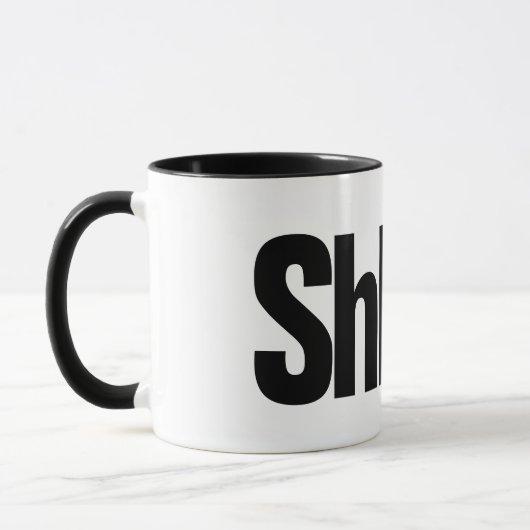 Shhh! Letter Print Mug - Minimalist Coffee Cup! マグカップ (左)