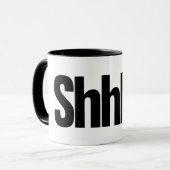 Shhh! Letter Print Mug - Minimalist Coffee Cup! マグカップ (正面左)
