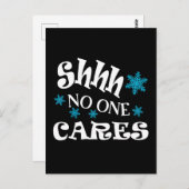 Shhh, No 気に One"おもしろい文字、かわいい雪 ポストカード (正面/裏面)