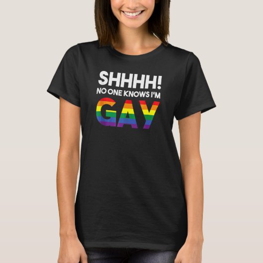 Shhh No One Know I'm Lgbt Gay Rights Pro Pri Tシャツ (正面)