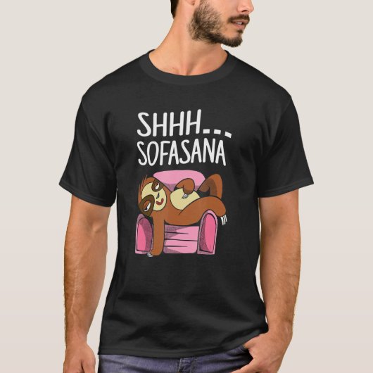 Shhh  Savasana Sloth Yoga Tシャツ (正面)