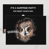 Shhh Surprise Party Invite | Owl & Monkey 招待状 (正面/裏面)