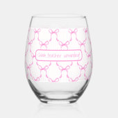 “Shhh…Teacher Unwinding” Custom Teacher Coquette ステムなしワイングラス (正面)