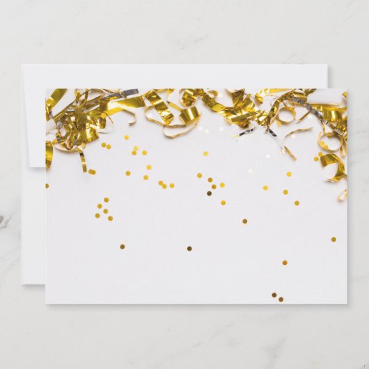 Shhhhの驚きのパーティの招待状|の金ゴールドの気球 招待状 (裏面)