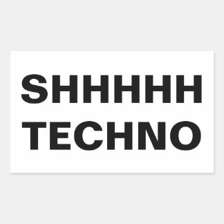 SHHHHH TECHNO クリアカットステッカー 長方形シール