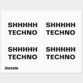 SHHHHH TECHNO-clear back Custom-Cut Vinyl Sticker 長方形シール (シート)