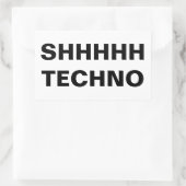 SHHHHH TECHNO-clear back Custom-Cut Vinyl Sticker 長方形シール (バッグ)