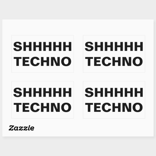 SHHHHH TECHNO Sticker 長方形シール (シート)