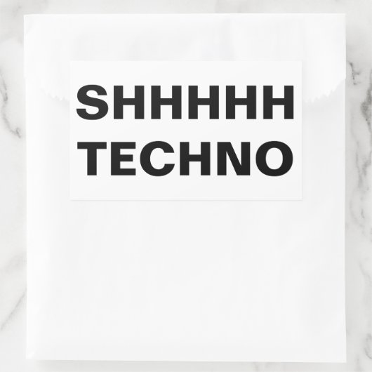SHHHHH TECHNO Sticker 長方形シール (バッグ)