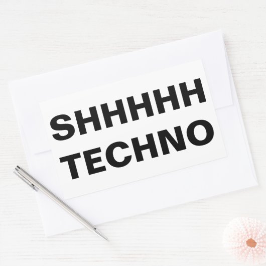 SHHHHH TECHNO Sticker 長方形シール (封筒)