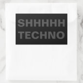 SHHHHH TECHNO Sticker gray on black 長方形シール (バッグ)