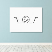 Shi Kana Shrug Emoticonの二㋛つー/ Kaomoji日本の キャンバスプリント (インサイチュ (ウッドフロア))