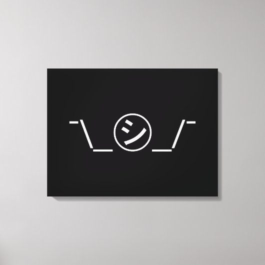 Shi Kana Shrug Emoticonの二㋛つー/ Kaomoji日本の キャンバスプリント (正面)