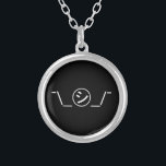 Shi Kana Shrug Emoticonの二㋛つー/ Kaomoji日本の シルバープレートネックレス<br><div class="desc">ギークおもしろいユーモア顔文字シカナShruging絵文字日本のASCII文字アート顔マーク。Globe Trottersは、地球の特異な画像を専門のまわりにに扱っている。グリーティングカユニークード、はがき、ポスター、マウスパッドなど。</div>