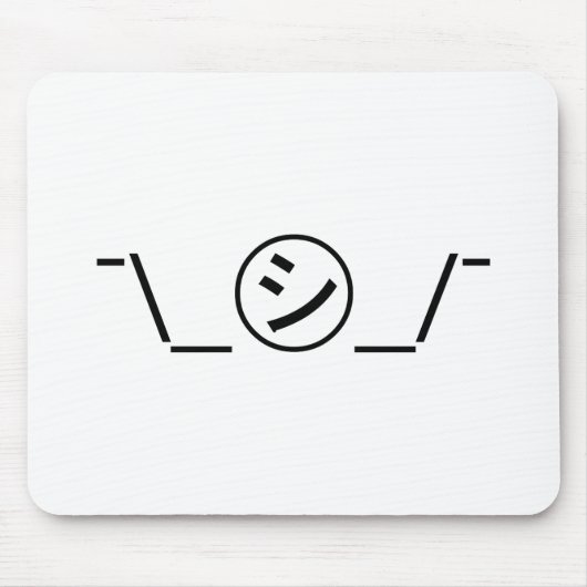 Shi Kana Shrug Emoticonの二㋛つー/ Kaomoji日本の マウスパッド (正面)