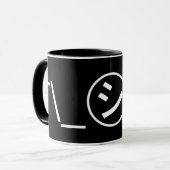 Shi Kana Shrug Emoticonの二㋛つー/ Kaomoji日本の マグカップ (正面左)