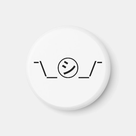Shi Kana Shrug Emoticonの二㋛つー/ Kaomoji日本の マグネット (正面)