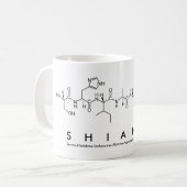 Shianneペプチド名mug コーヒーマグカップ (正面左)