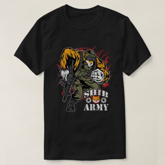 SHIBアーミー柴犬兵士クリプト Tシャツ (デザイン正面)