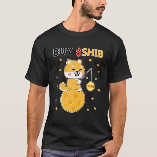 Shibトークンコイン暗号買Shib柴犬ミームCur Tシャツ (正面)