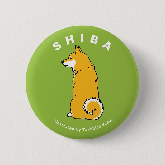 Shibaの円形ボタン 缶バッジ (正面)