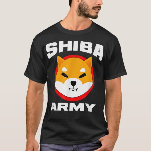 SHIBA ARMY暗号トークン暗号通貨財布Shib Tシャツ (正面)