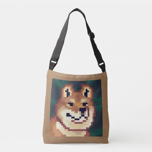 Shiba bag pixel art クロスボディバッグ (正面)