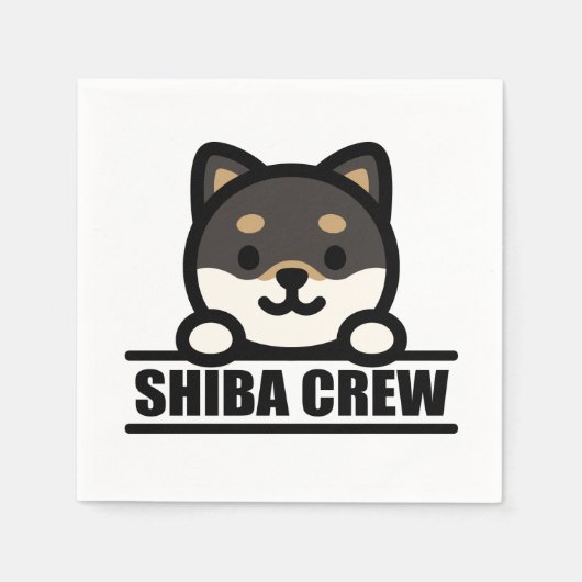 SHIBA CREW – チーム柴犬デザイン スタンダードカクテルナプキン (正面)