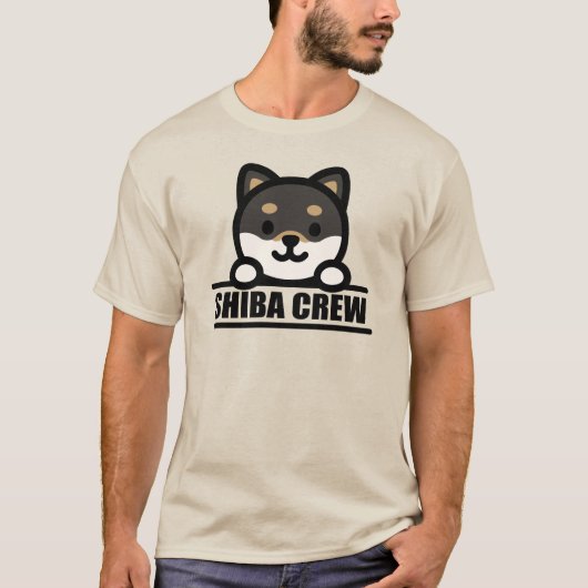 SHIBA CREW - チーム柴犬デザイン Tシャツ (正面)