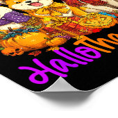 Shiba Dog Christmas Thanksgiving Happy Halloween ポスター (角)