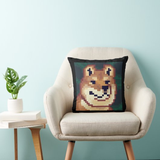 Shiba dog. Pixel Art, pixelart クッション (椅子)