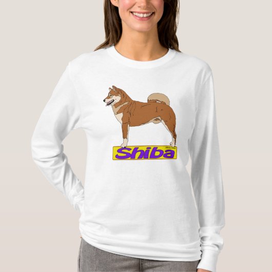 Shiba Inu-の赤 Tシャツ (正面)
