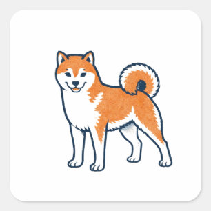 Shiba Inu ー Standing スクエアシール