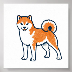 Shiba Inu ー Standing ポスター