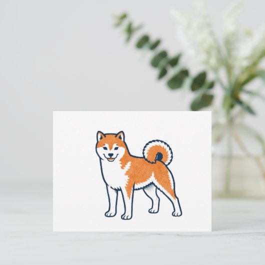 Shiba Inu ー Standing ポストカード (スタンド正面)