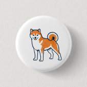 Shiba Inu ー Standing 缶バッジ (正面)