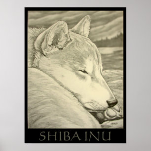 Shiba Inu Art Poster Dog Art Poster Shiba Inu Gift ポスター