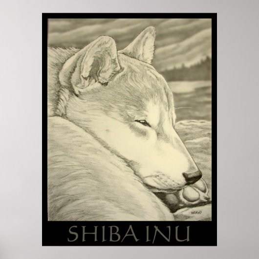 Shiba Inu Art Poster Dog Art Poster Shiba Inu Gift ポスター (正面)