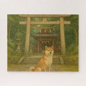 Shiba Inu at the Shrine Gate ジグソーパズル (横)
